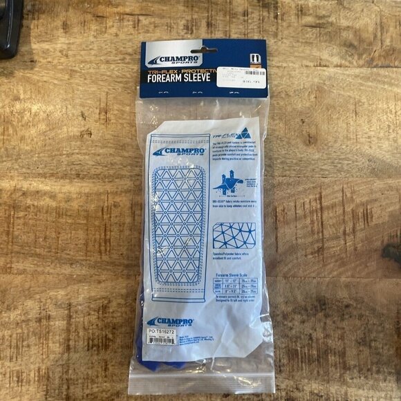 Champro Tri-Flex Compression Fit Padded Forearm Sleeves, All-Sports Blue Varsity - Picture 5 of 9